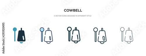 cowbell icon in different style vector illustration. two colored and black cowbell vector icons designed in filled, outline, line and stroke style can be used for web, mobile, ui
