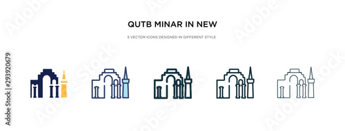 qutb minar in new delhi icon in different style vector illustration. two colored and black qutb minar in new delhi vector icons designed filled, outline, line and stroke style can be used for web,