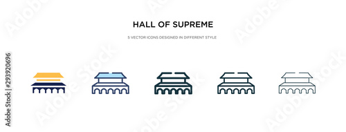 hall of supreme harmony in beijing icon in different style vector illustration. two colored and black hall of supreme harmony in beijing vector icons designed filled, outline, line and stroke style