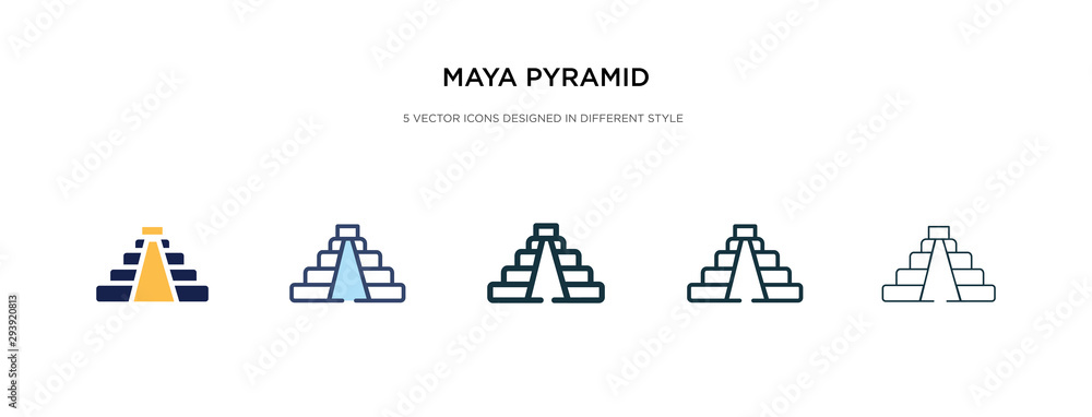 maya pyramid icon in different style vector illustration. two colored and black maya pyramid vector icons designed in filled, outline, line and stroke style can be used for web, mobile, ui maya pyramid icon in different style vector illustration. two colored and black maya pyramid vector icons designed in filled, outline, line and stroke style can be used for web, mobile, ui