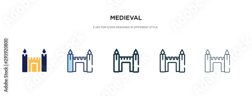 medieval icon in different style vector illustration. two colored and black medieval vector icons designed in filled, outline, line and stroke style can be used for web, mobile, ui