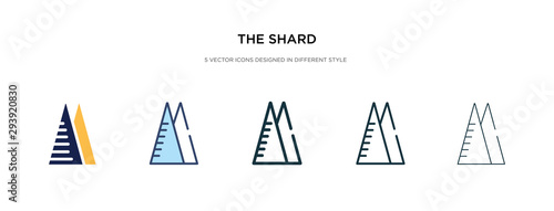 the shard icon in different style vector illustration. two colored and black the shard vector icons designed in filled, outline, line and stroke style can be used for web, mobile, ui