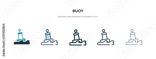 buoy icon in different style vector illustration. two colored and black buoy vector icons designed in filled, outline, line and stroke style can be used for web, mobile, ui