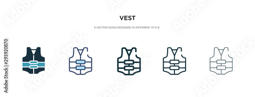 vest icon in different style vector illustration. two colored and black vest vector icons designed in filled, outline, line and stroke style can be used for web, mobile, ui