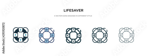 lifesaver icon in different style vector illustration. two colored and black lifesaver vector icons designed in filled, outline, line and stroke style can be used for web, mobile, ui