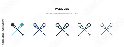 paddles icon in different style vector illustration. two colored and black paddles vector icons designed in filled, outline, line and stroke style can be used for web, mobile, ui