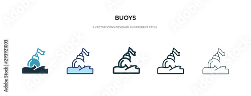buoys icon in different style vector illustration. two colored and black buoys vector icons designed in filled, outline, line and stroke style can be used for web, mobile, ui