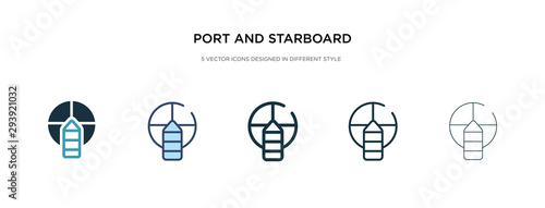 port and starboard icon in different style vector illustration. two colored and black port and starboard vector icons designed in filled, outline, line stroke style can be used for web, mobile, ui
