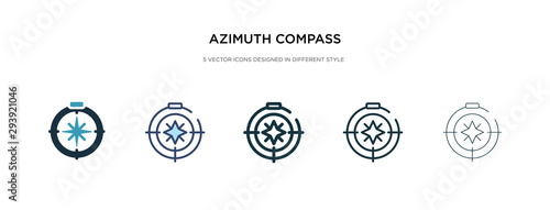 azimuth compass icon in different style vector illustration. two colored and black azimuth compass vector icons designed in filled, outline, line and stroke style can be used for web, mobile, ui photo