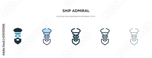 ship admiral icon in different style vector illustration. two colored and black ship admiral vector icons designed in filled, outline, line and stroke style can be used for web, mobile, ui