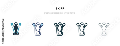 skiff icon in different style vector illustration. two colored and black skiff vector icons designed in filled, outline, line and stroke style can be used for web, mobile, ui