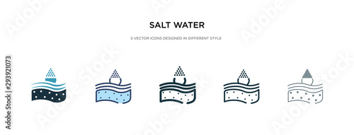 salt water icon in different style vector illustration. two colored and black salt water vector icons designed in filled, outline, line and stroke style can be used for web, mobile, ui