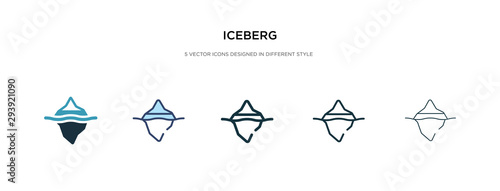 iceberg icon in different style vector illustration. two colored and black iceberg vector icons designed in filled, outline, line and stroke style can be used for web, mobile, ui