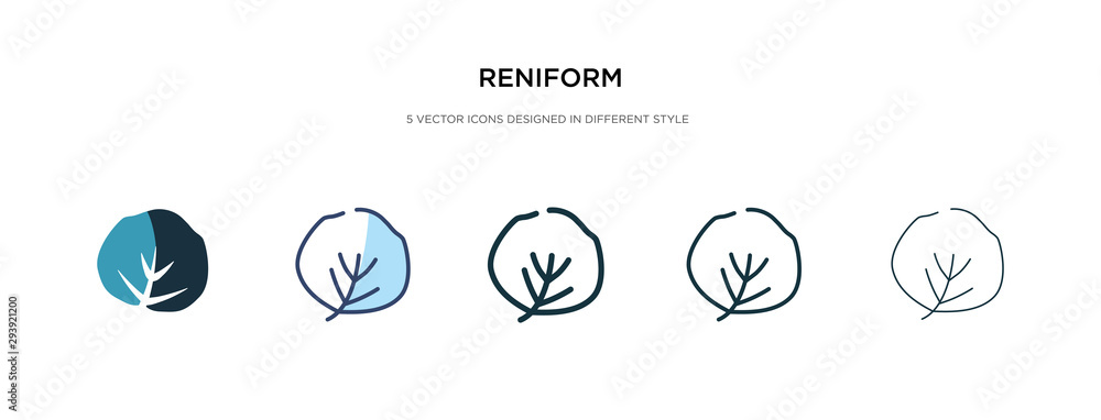 reniform icon in different style vector illustration. two colored and black reniform vector icons designed in filled, outline, line and stroke style can be used for web, mobile, ui