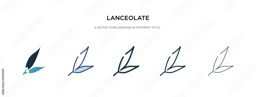lanceolate icon in different style vector illustration. two colored and black lanceolate vector icons designed in filled, outline, line and stroke style can be used for web, mobile, ui