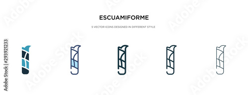 escuamiforme icon in different style vector illustration. two colored and black escuamiforme vector icons designed in filled, outline, line and stroke style can be used for web, mobile, ui