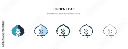 linden leaf icon in different style vector illustration. two colored and black linden leaf vector icons designed in filled, outline, line and stroke style can be used for web, mobile, ui