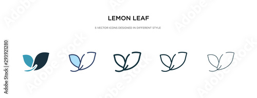 lemon leaf icon in different style vector illustration. two colored and black lemon leaf vector icons designed in filled, outline, line and stroke style can be used for web, mobile, ui