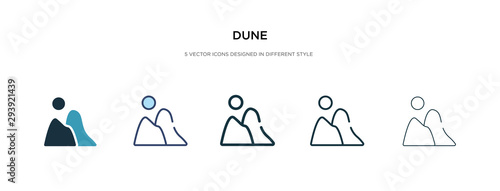 dune icon in different style vector illustration. two colored and black dune vector icons designed in filled, outline, line and stroke style can be used for web, mobile, ui