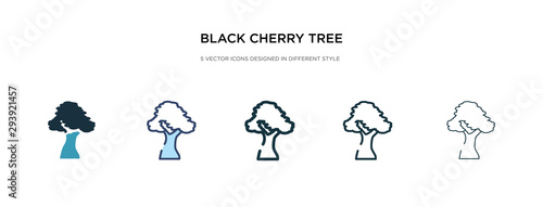 black cherry tree icon in different style vector illustration. two colored and black black cherry tree vector icons designed in filled, outline, line and stroke style can be used for web, mobile, ui