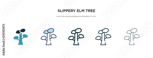 slippery elm tree icon in different style vector illustration. two colored and black slippery elm tree vector icons designed in filled, outline, line and stroke style can be used for web, mobile, ui