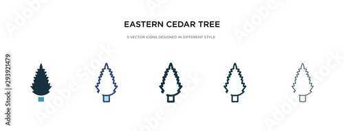 eastern cedar tree icon in different style vector illustration. two colored and black eastern cedar tree vector icons designed in filled, outline, line and stroke style can be used for web, mobile,