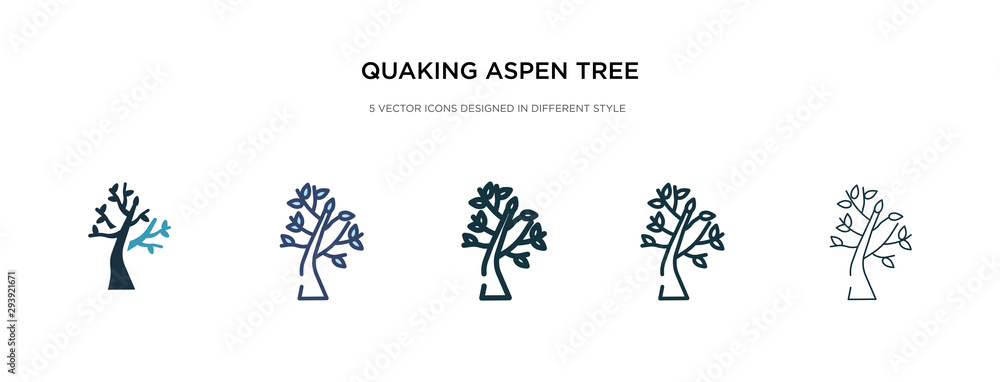 quaking aspen tree icon in different style vector illustration. two colored and black quaking aspen tree vector icons designed in filled, outline, line and stroke style can be used for web, mobile,