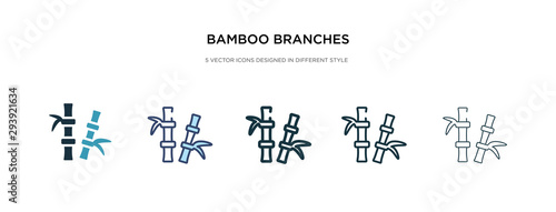 bamboo branches icon in different style vector illustration. two colored and black bamboo branches vector icons designed in filled, outline, line and stroke style can be used for web, mobile, ui