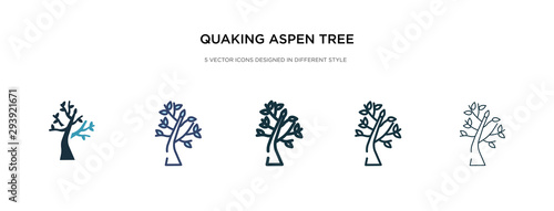 quaking aspen tree icon in different style vector illustration. two colored and black quaking aspen tree vector icons designed in filled, outline, line and stroke style can be used for web, mobile,
