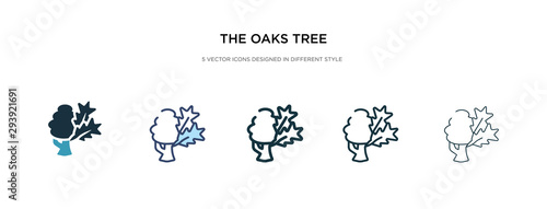 the oaks tree icon in different style vector illustration. two colored and black the oaks tree vector icons designed in filled, outline, line and stroke style can be used for web, mobile, ui
