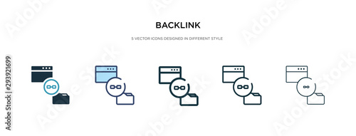 backlink icon in different style vector illustration. two colored and black backlink vector icons designed in filled, outline, line and stroke style can be used for web, mobile, ui