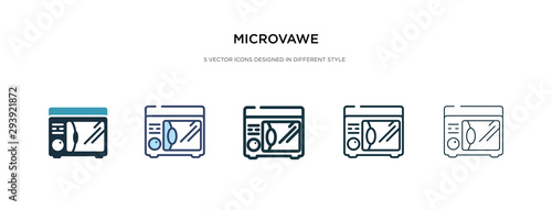 microvawe icon in different style vector illustration. two colored and black microvawe vector icons designed in filled, outline, line and stroke style can be used for web, mobile, ui photo