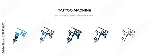 tattoo machine icon in different style vector illustration. two colored and black tattoo machine vector icons designed in filled, outline, line and stroke style can be used for web, mobile, ui