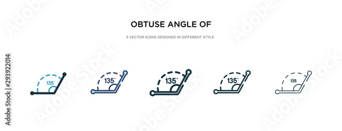obtuse angle of 135 degrees icon in different style vector illustration. two colored and black obtuse angle of 135 degrees vector icons designed in filled, outline, line and stroke style can be used