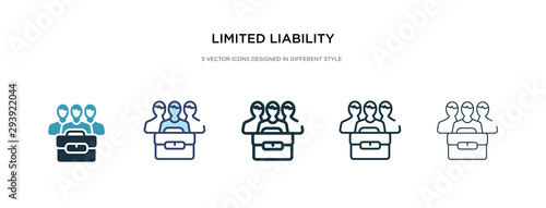 limited liability icon in different style vector illustration. two colored and black limited liability vector icons designed in filled, outline, line and stroke style can be used for web, mobile, ui