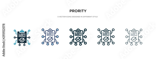 prority icon in different style vector illustration. two colored and black prority vector icons designed in filled, outline, line and stroke style can be used for web, mobile, ui