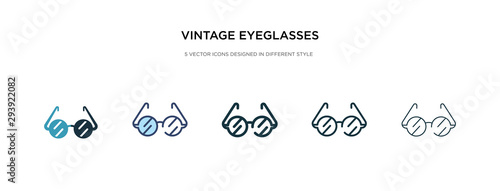 vintage eyeglasses icon in different style vector illustration. two colored and black vintage eyeglasses vector icons designed in filled, outline, line and stroke style can be used for web, mobile,