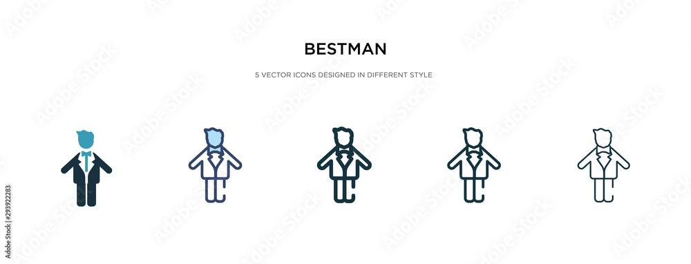 bestman icon in different style vector illustration. two colored and black bestman vector icons designed in filled, outline, line and stroke style can be used for web, mobile, ui bestman icon in different style vector illustration. two colored and black bestman vector icons designed in filled, outline, line and stroke style can be used for web, mobile, ui
