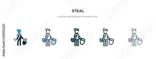 steal icon in different style vector illustration. two colored and black steal vector icons designed in filled, outline, line and stroke style can be used for web, mobile, ui