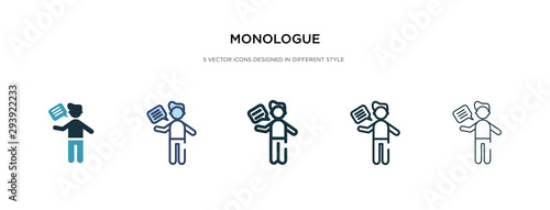 monologue icon in different style vector illustration. two colored and black monologue vector icons designed in filled, outline, line and stroke style can be used for web, mobile, ui
