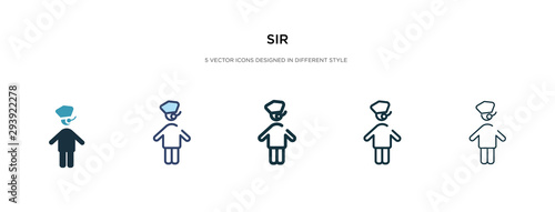 sir icon in different style vector illustration. two colored and black sir vector icons designed in filled, outline, line and stroke style can be used for web, mobile, ui