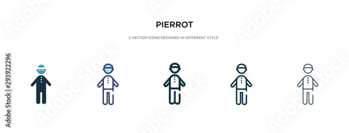pierrot icon in different style vector illustration. two colored and black pierrot vector icons designed in filled, outline, line and stroke style can be used for web, mobile, ui