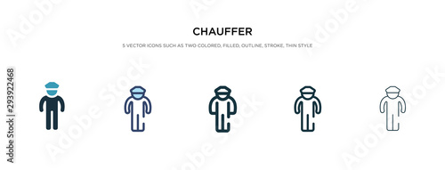 chauffer icon in different style vector illustration. two colored and black chauffer vector icons designed in filled, outline, line and stroke style can be used for web, mobile, ui