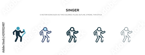 singer icon in different style vector illustration. two colored and black singer vector icons designed in filled, outline, line and stroke style can be used for web, mobile, ui © zaurrahimov