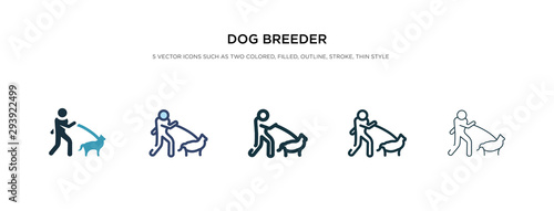 dog breeder icon in different style vector illustration. two colored and black dog breeder vector icons designed in filled, outline, line and stroke style can be used for web, mobile, ui