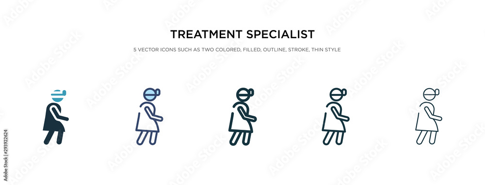 treatment specialist icon in different style vector illustration. two colored and black treatment specialist vector icons designed in filled, outline, line and stroke style can be used for web,