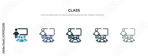 class icon in different style vector illustration. two colored and black class vector icons designed in filled, outline, line and stroke style can be used for web, mobile, ui