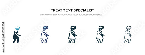 treatment specialist icon in different style vector illustration. two colored and black treatment specialist vector icons designed in filled  outline  line and stroke style can be used for web 