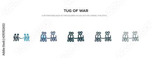 tug of war icon in different style vector illustration. two colored and black tug of war vector icons designed in filled, outline, line and stroke style can be used for web, mobile, ui