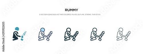 rummy icon in different style vector illustration. two colored and black rummy vector icons designed in filled  outline  line and stroke style can be used for web  mobile  ui